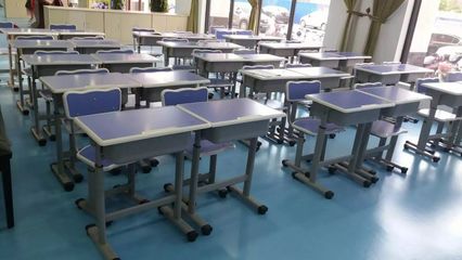 河南学校教室辅导班培训班读书升降型单人双人课桌椅